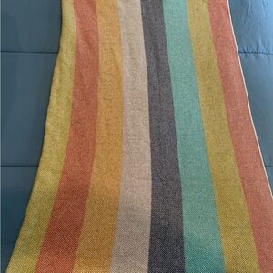 100 % Cotton multicolor rainbow striped baby blanket with alphabet abc